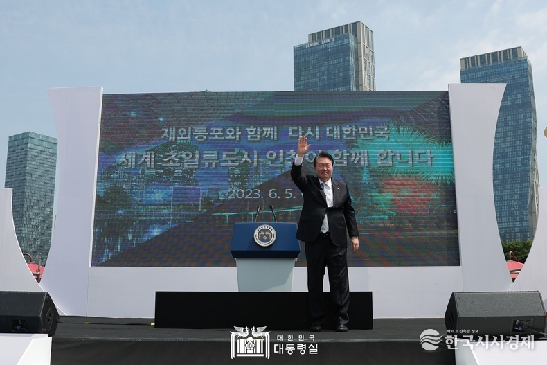 6월 5일 윤석열 대통령은 재외동포청 개청 축하행사에 참석했다.