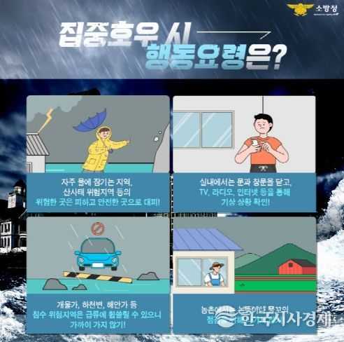 서산소방서, 집중호우 시 행동요령 안내