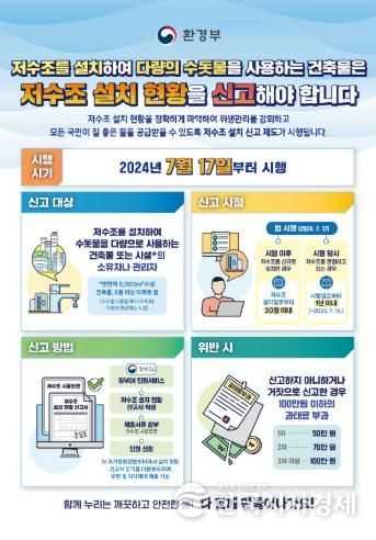 임실군, 저수조 설치 현황 신고 의무화 안내