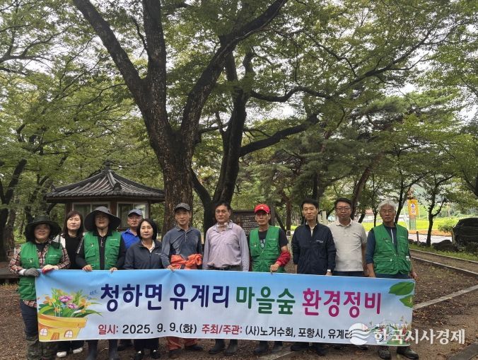 항시는 9일 청하면 유계숲에서 보호수와 노거수 정비사업을 실시했다.