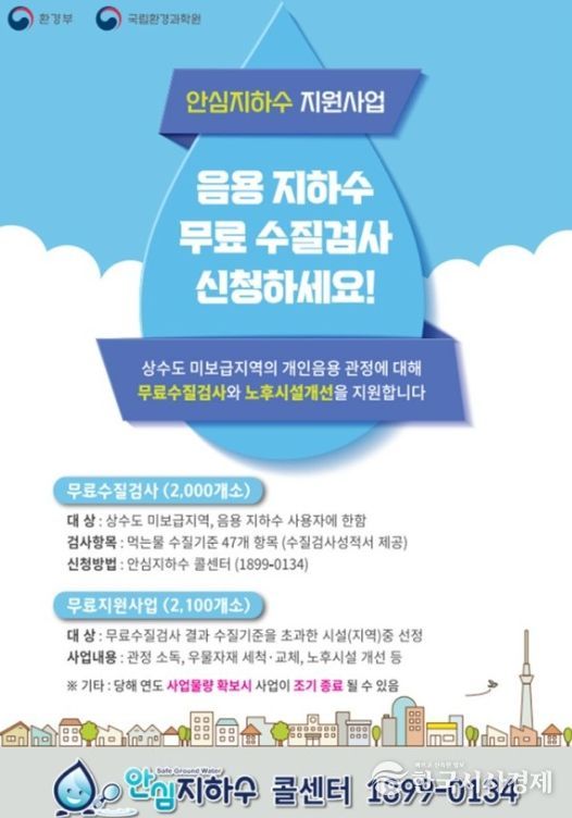 상수도 미보급지역 대상으로 무료 수질검사 사업 시행
