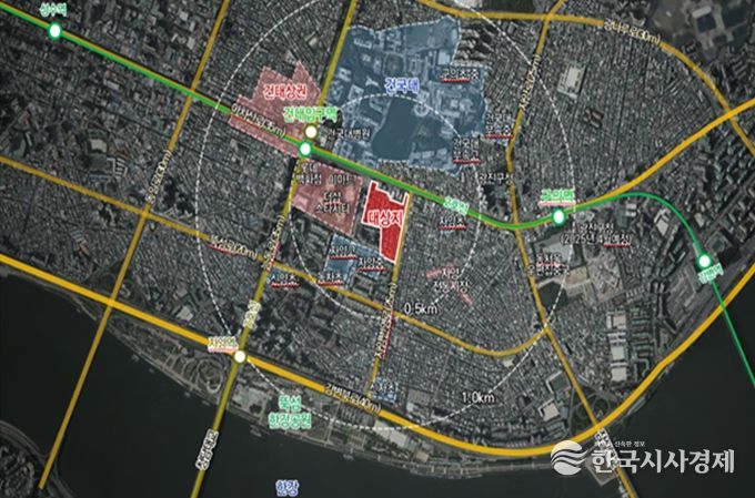 광진구 자양동 227-147번지 일대 (40,798㎡) 위치도