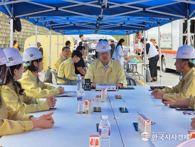 지난 16일, 관내 일원에서 2025년 재난 대비 안전 충남훈련을 실시하고 있다.