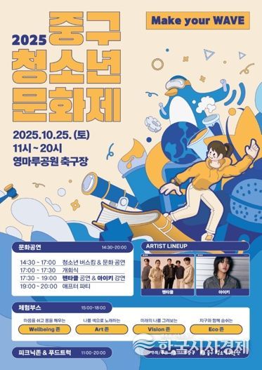 “너만의 물결을 만들어라!” 2025 중구 청소년문화제 개최