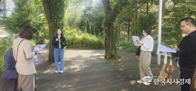 시온고등학교 학교숲 현장평가 모습