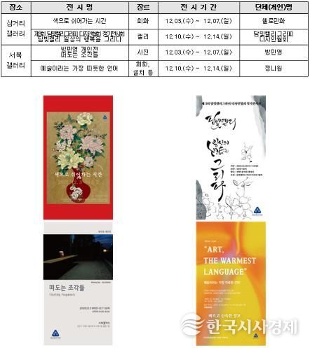 천안문화재단 12월 한 뼘 갤러리 공간지원사업 전시 홍보문.
