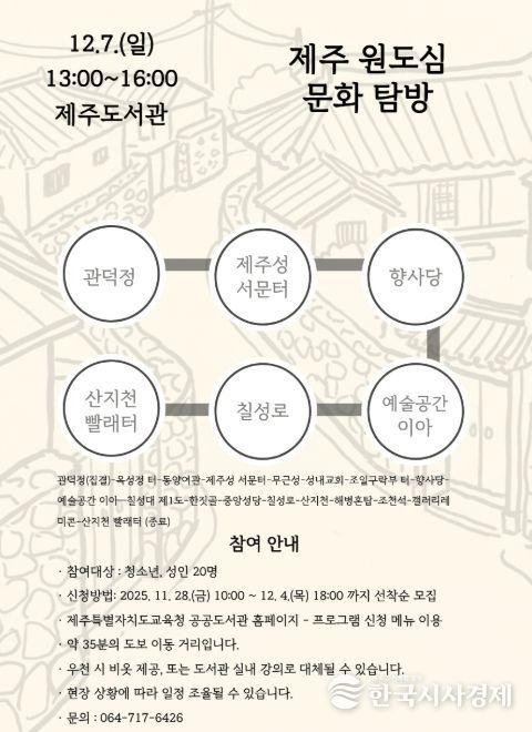 ‘제주 원도심 문화 탐방’ 프로그램 포스터