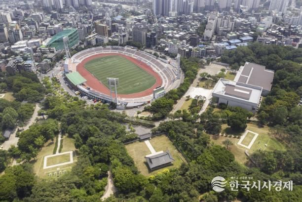 하늘에서 본 효창공원 전경