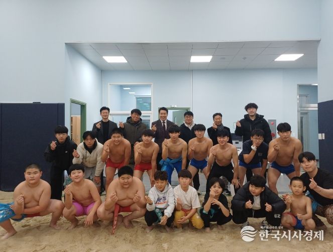 태안교육지원청, 동계훈련 중인 씨름부 찾아 격려