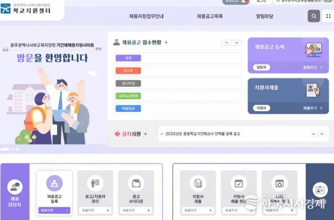 광주광역시 서부교육지원청, 기간제교사 채용 지원