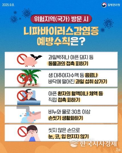 니파바이러스 감염 예방수칙 준수