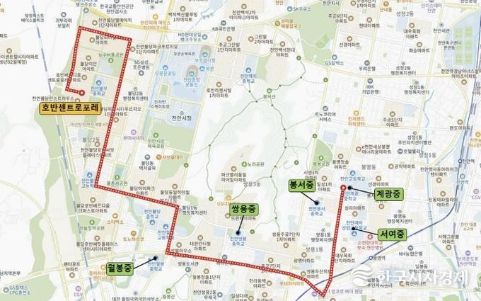 불당동지역 학생노선 신설