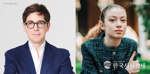 왼쪽부터 아드리앙 페뤼숑(지휘), 아리엘 벡(피아노) (사진제공=부천시립예술단)