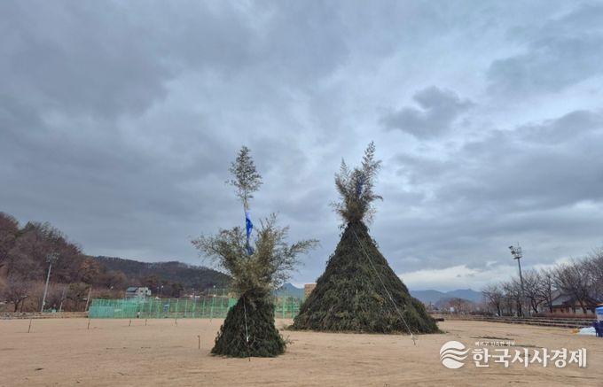 무안면 달집태우기 행사장 준비 현장