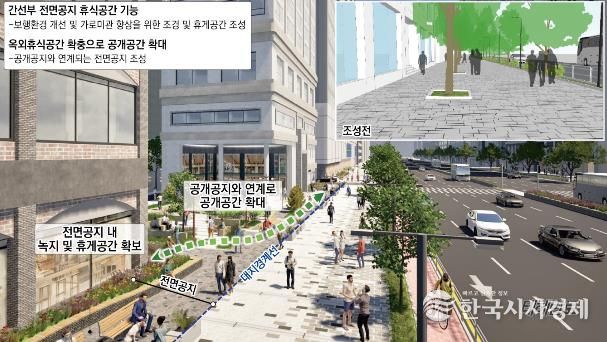 (조감도) 리모델링 후 간선도로 보행환경 개선안
