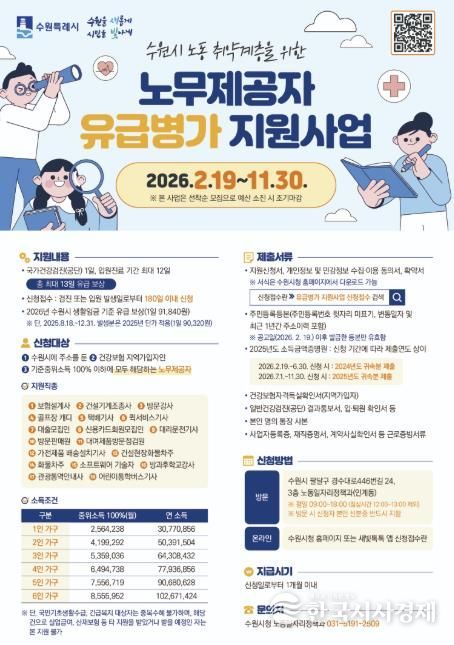 2026년 노동취약계층 노무제공자 유급병가 지원사업 홍보물