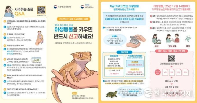 야생동물 한 마리라도 키우면 신고하세요!