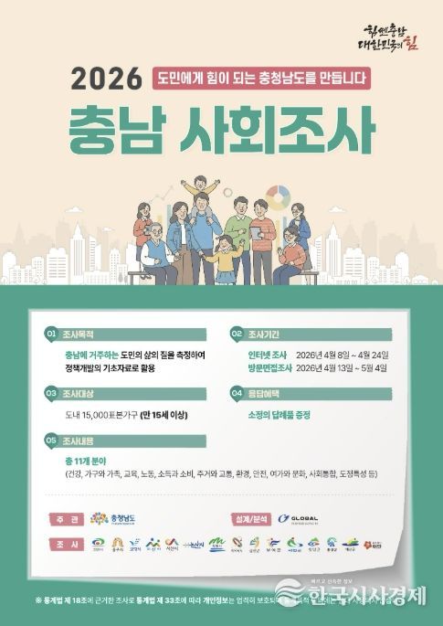 2026 충남 사회조사 홍보 포스터