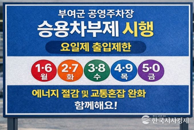 부여군 승용차부제 안내 포스터