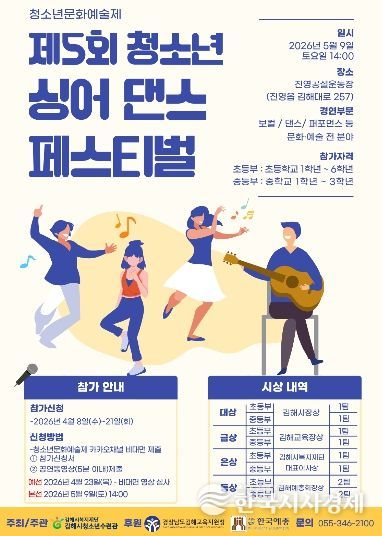 김해시청소년수련관, 지역 청소년 문화·예술의 장 ‘제5회 싱어 댄스 페스티벌’ 개최