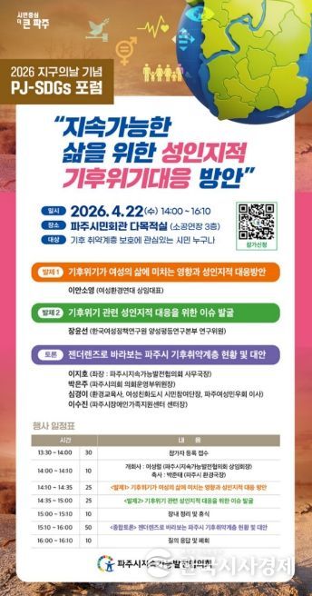 파주시, 지구의 날 기념 ‘기후격차 포럼’ 개최