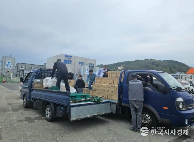 통영시-수자원공사, 산양읍 추도 미조마을 병물 지원